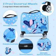 Load image into Gallery viewer, 2 Pieces Kid Luggage Set with Spinner Wheels and Lanyard for Carry Strap
