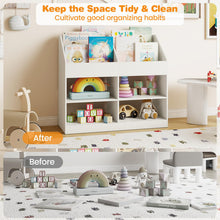 Load image into Gallery viewer, Kids Bookshelf, Wooden Toddler Toy Organizer
