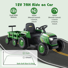 Load image into Gallery viewer, Kids Ride on Tractor 12V Electric Vehicle with Detachable Trailer and Remote Control

