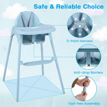 Load image into Gallery viewer, 4-in-1 Convertible Baby High Chair with 2 Heights Removable Double Tray

