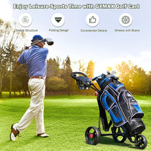 Load image into Gallery viewer, Golf Trolley, Folding 3 Wheel Golf Push Cart with Foot Brake
