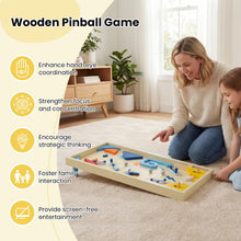 Load image into Gallery viewer, Wooden Pinball Machine Scoring Rotating Track Tabletop Game with 3 Balls
