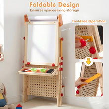 Load image into Gallery viewer, 4-in-1 Wooden Kids Art Easel with Paper Roll
