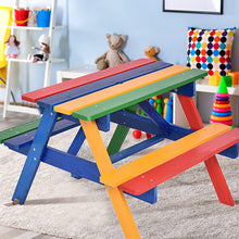 Load image into Gallery viewer, Wooden Children Garden Table and Bench Set with Removable Umbrella
