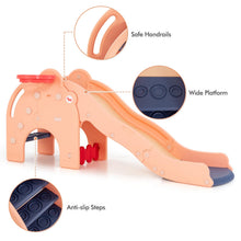 Load image into Gallery viewer, 4 in 1 Toddlers Freestanding Slides with Basketball Hoop

