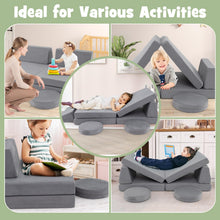 Load image into Gallery viewer, 6-Piece Kids Play Sofa Set, Convertible Toddler Couch
