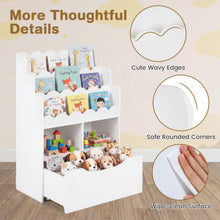 Load image into Gallery viewer, 5-Tier Kids Bookshelf, Wooden Children Bookcase

