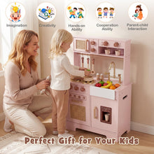 Load image into Gallery viewer, Kids Play Kitchen, Wooden Toy Kitchen with Stoves, Oven
