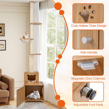 Load image into Gallery viewer, Floor to Ceiling Cat Tree, 256-275 cm Height Adjustable Cat Tower
