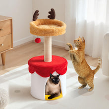 Load image into Gallery viewer, Christmas Cat Tree with Bed 80 CM Modern Kitten Tower with Sisal Scratching Post
