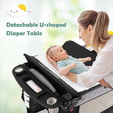 Load image into Gallery viewer, 5-in-1 Baby Bassinet Bedside Sleeper with Diaper Changer and Hanging Toys
