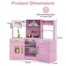 Load image into Gallery viewer, Wooden Pretend Play Kitchen with Real Sounds and Lights
