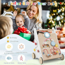 Load image into Gallery viewer, Wooden Baby Walker, 7-in-1 Toddler First Step Activity Interactive Push Along Toy
