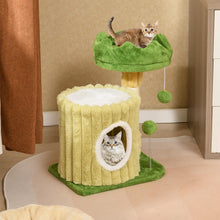 Load image into Gallery viewer, Small Cat Tree, Green Cat Tower with Private Cat Condo
