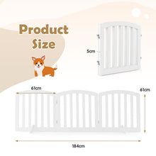 Load image into Gallery viewer, Freestanding Dog Gate with Wooden Frame and Metal Hinges
