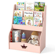 Load image into Gallery viewer, 4-Tier Kids Bookcase, Wooden Children Bookshelf
