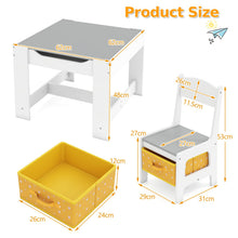 Load image into Gallery viewer, Kids Table Chair Set with Double Side Tabletop Table and Storage Box
