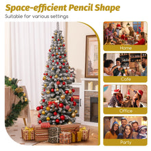 Load image into Gallery viewer, 4FT Snow Flocked Slim Pencil Xmas Tree
