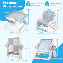 Load image into Gallery viewer, 6-in-1 Multi-activity Children Table &amp; Chair Folding Art Easel Set
