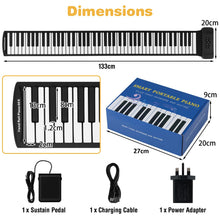 Load image into Gallery viewer, Portable Hand Roll Piano Keyboard with 128 Rhythms

