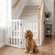 Load image into Gallery viewer, Foldable Pet Gate, Freestanding Wooden Puppy Barrier
