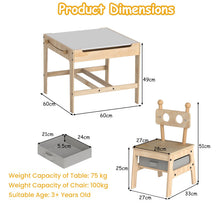 Load image into Gallery viewer, Kids Table and Chairs 4 in 1 Wooden Activity Desk Set (Robot Shape)
