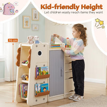 Load image into Gallery viewer, Kids Toy Storage Organizer, Wooden Dinosaur Toy Chest with 5 Removable Bins
