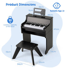 Load image into Gallery viewer, 25 Lighted Keys Kids Piano Keyboard with Stool and Adjustable Speed
