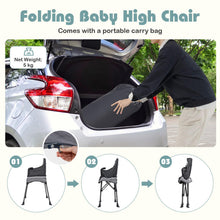 Load image into Gallery viewer, Foldable High Chair for Babies and Toddlers | Baby Highchair with 2-Level Adjustable Tray
