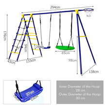 Load image into Gallery viewer, Kids Swing Set Metal Swing A-Frame with 2 Swings
