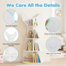 Load image into Gallery viewer, Fish-Shaped Toddler Book Toy Organizer Display Rack
