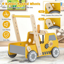 Load image into Gallery viewer, Wooden Baby Walker, 2-in-1 Toddler Push Along Toy
