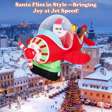 Load image into Gallery viewer, 7.2 Feet Animated Inflatable Santa on Plane

