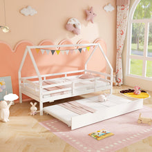 Load image into Gallery viewer, Wooden Kids Bed Frame with Trundle
