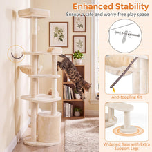 Load image into Gallery viewer, Cat Tree, 149cm Tall Cats Tower with Perches, Plush Condo, Cozy Basket
