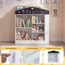 Load image into Gallery viewer, Kids Dollhouse Bookshelf with Chalkboard for Kids Room, Nursery, Playroom
