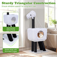 Load image into Gallery viewer, Cat Tree, 110cm Lamb-Shaped Cat Tower with 2-Door Rattan Condo
