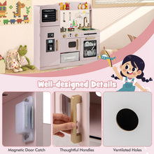 Load image into Gallery viewer, Kids Wooden Kitchen Playset Pretend Play with Chalkboard and Ice Maker
