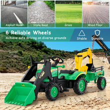 Load image into Gallery viewer, Kids Ride On Excavator, 3 in 1 Children Pedal Tractor with Detachable Trailer
