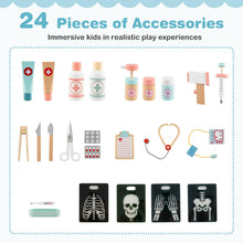 Load image into Gallery viewer, Wooden Doctor Play Set Kids Medical Center with Storage for Boys and Girls 3+ Years Old
