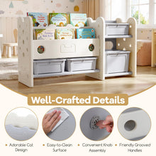 Load image into Gallery viewer, Toy Storage Unit, Kids Bookshelf with Removable Boxes and Storage Shelves
