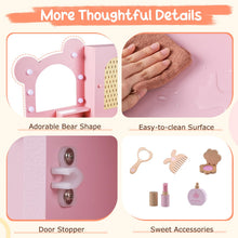 Load image into Gallery viewer, Kids Vanity Set, Girls Dressing Table with 3-Color LED Lights Mirror
