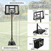 Load image into Gallery viewer, 12FT Portable Basketball Set with 44" Backboard, Wheels
