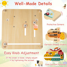 Load image into Gallery viewer, Daily Calendar Wooden Toy with Clock and Seasons
