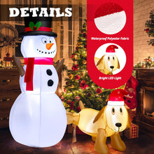 Load image into Gallery viewer, 180 cm Tall Inflatable Snowman and Dog Set with Built-in LED Lights
