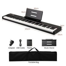 Load image into Gallery viewer, 88 Keys Velocity-Sensitive Piano Keyboard with Music Stand and Carry Bag
