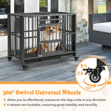 Load image into Gallery viewer, 3-Door Heavy Duty Movable Dog Cage with Lockable Universal Wheels

