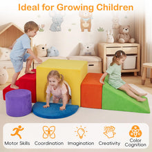 Load image into Gallery viewer, Toddler Climb and Crawl Foam Play Set, 6 Piece Educational Soft Foam Climbing Blocks
