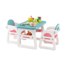 Load image into Gallery viewer, 3-Piece Kids Table and Chairs Set with Storage Rack
