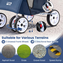Load image into Gallery viewer, Pet Stroller, 4 Wheels Foldable Dog Pushchair Cat Pram with Adjustable Canopy
